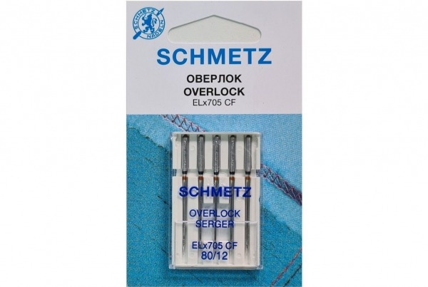 Иглы Schmetz для оверлока ELx705 CF №80, 5 шт в Дзержинске