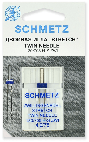 Иглы Schmetz стрейч двойные 130/705 H-S ZWI 4,0/75, 1 шт в Дзержинске